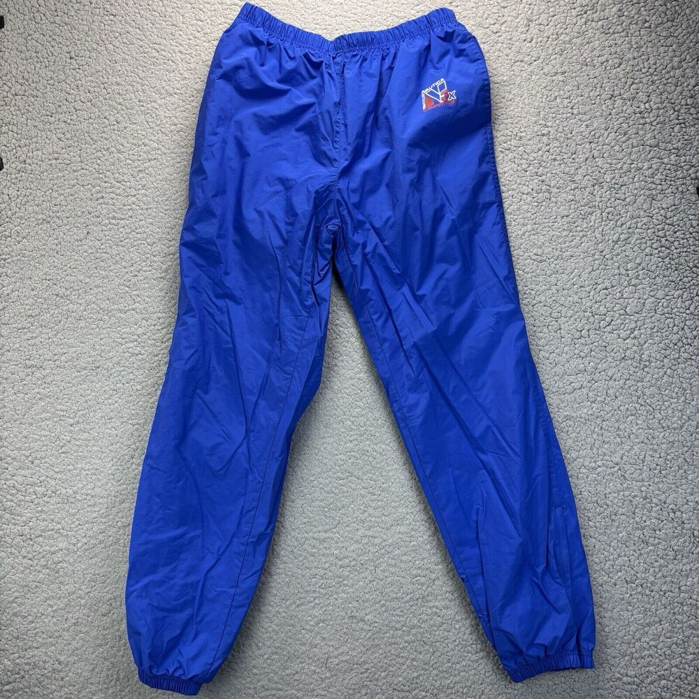 VTG Nautica Competition Triathlon Track Pants Mesh Lined Zip Leg Pockets Mens L
